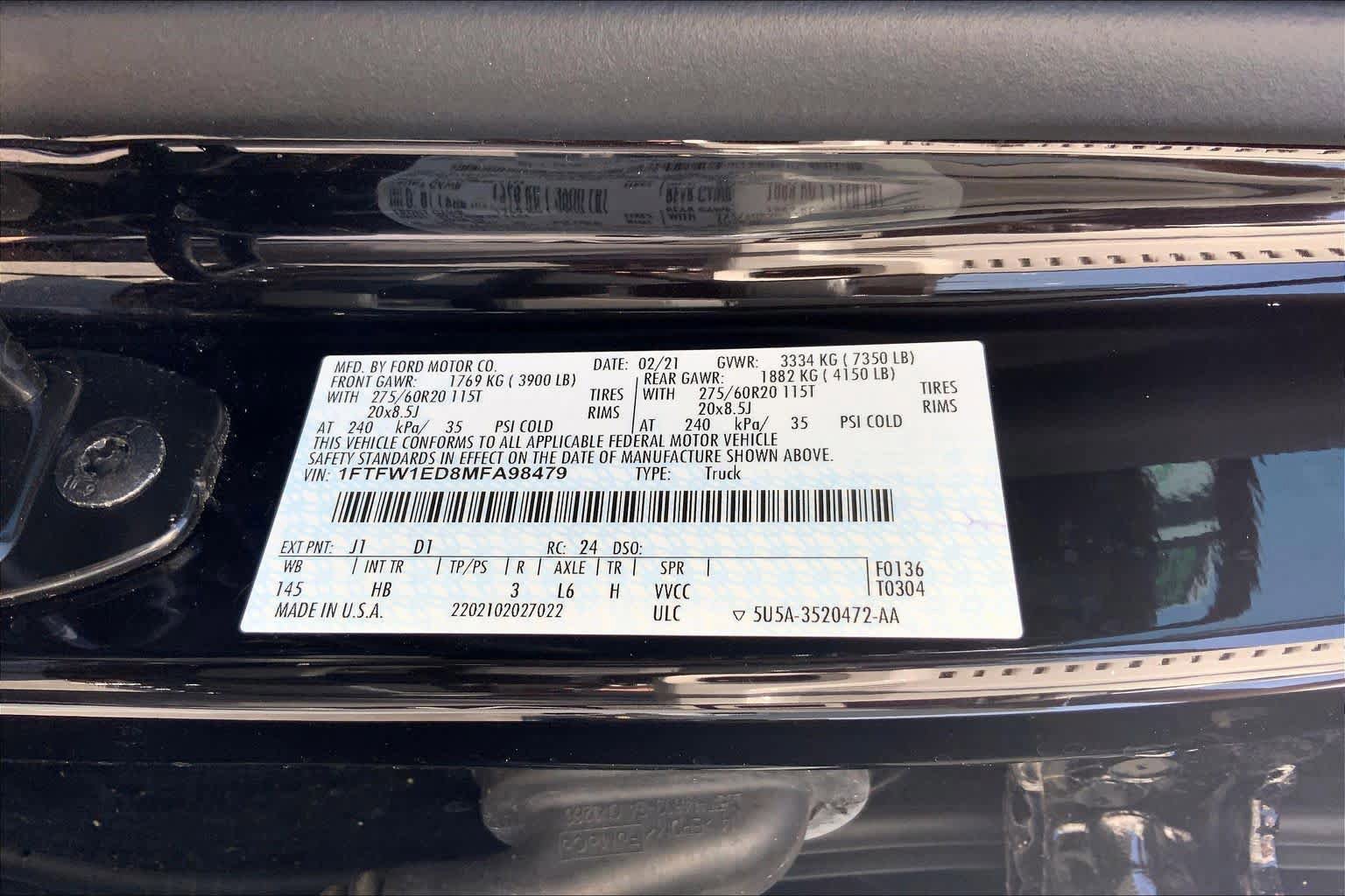 Certified 2021 Ford F150 Lariat w/ Equipment Group 502A High AWD/4WD image 33