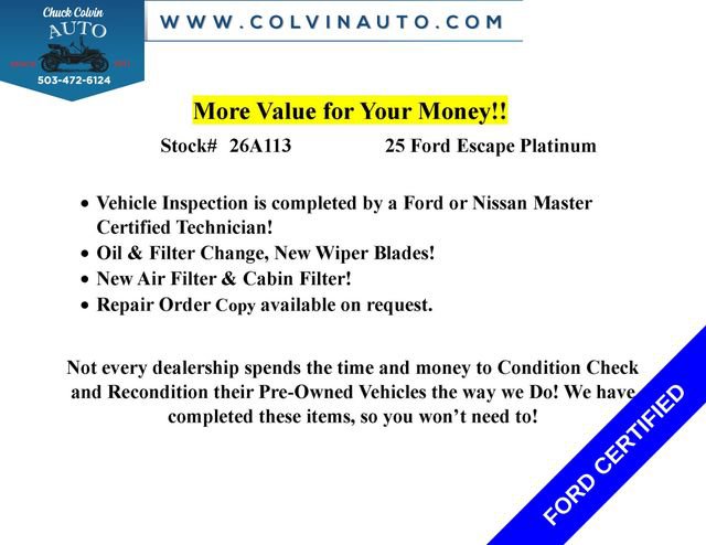 Certified 2025 Ford Escape Platinum AWD/4WD image 2