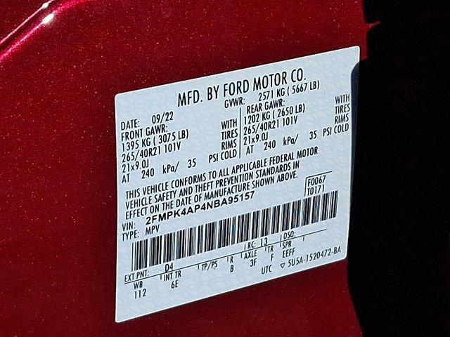 Certified 2022 Ford Edge ST w/ Equipment Group 401A image 30