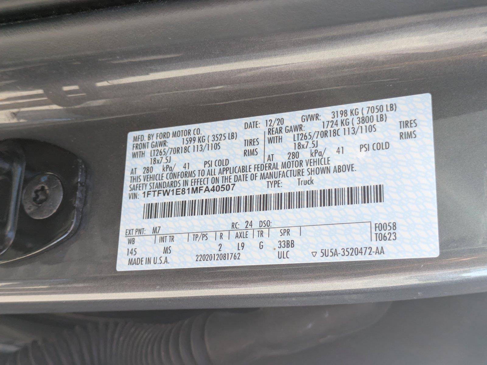 Certified 2021 Ford F150 XLT w/ Equipment Group 302A High AWD/4WD image 34