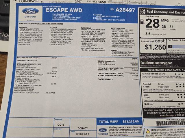 Certified 2022 Ford Escape SE w/ Convenience Package image 25