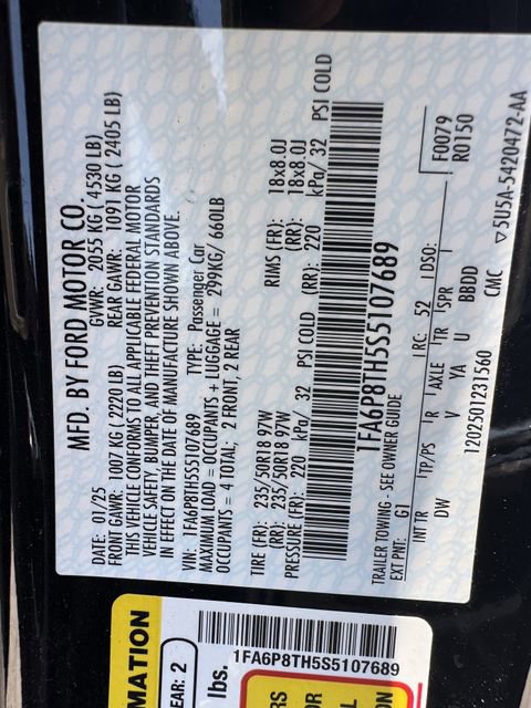 Certified 2025 Ford Mustang Coupe RWD image 33