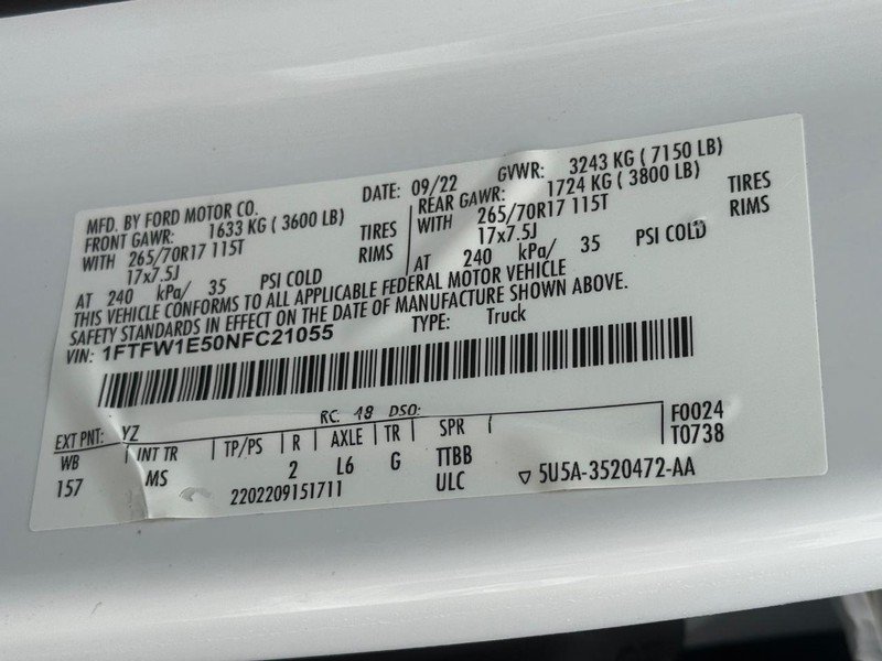 Certified 2022 Ford F150 XLT w/ Equipment Group 301A Mid AWD/4WD image 26
