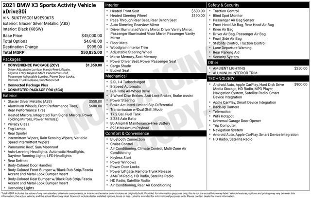 Used 2021 BMW X3 xDrive30i w/ Convenience Package image 37