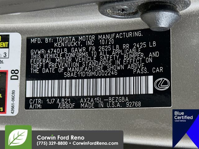 Used 2021 Lexus ES 250 w/ Accessory Package AWD/4WD image 38