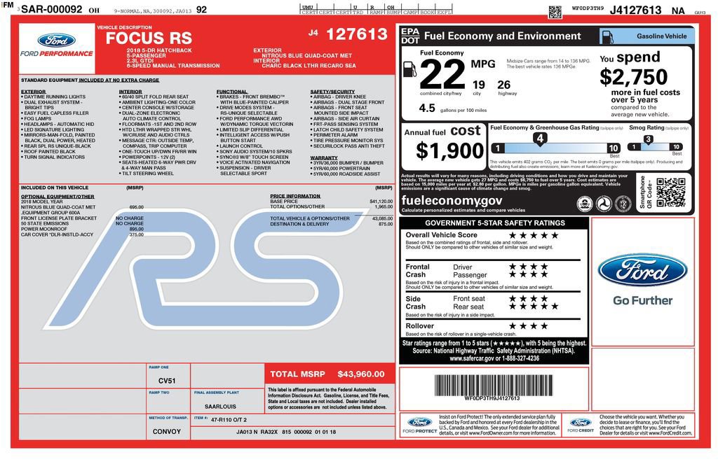 Certified 2018 Ford Focus RS image 6