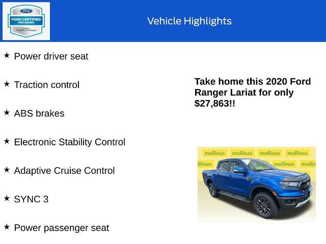 Certified 2020 Ford Ranger Lariat w/ Equipment Group 501A Mid AWD/4WD image 19