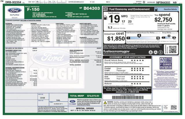 Certified 2022 Ford F150 Platinum w/ Equipment Group 701A High AWD/4WD image 7