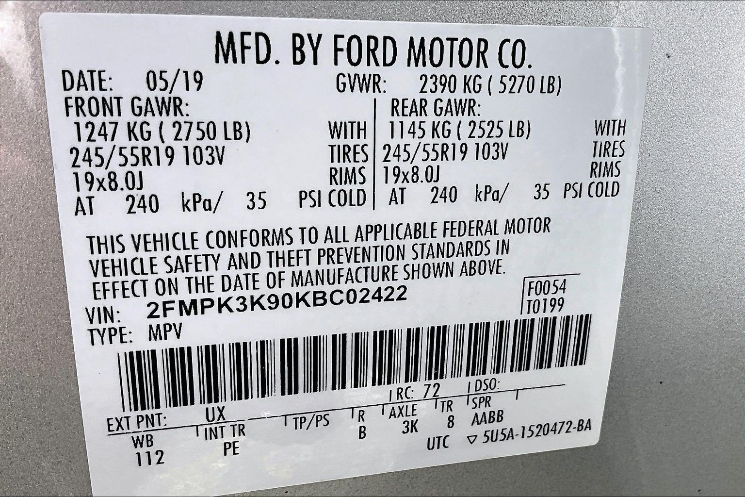 Certified 2019 Ford Edge Titanium w/ Equipment Group 301A FWD image 33