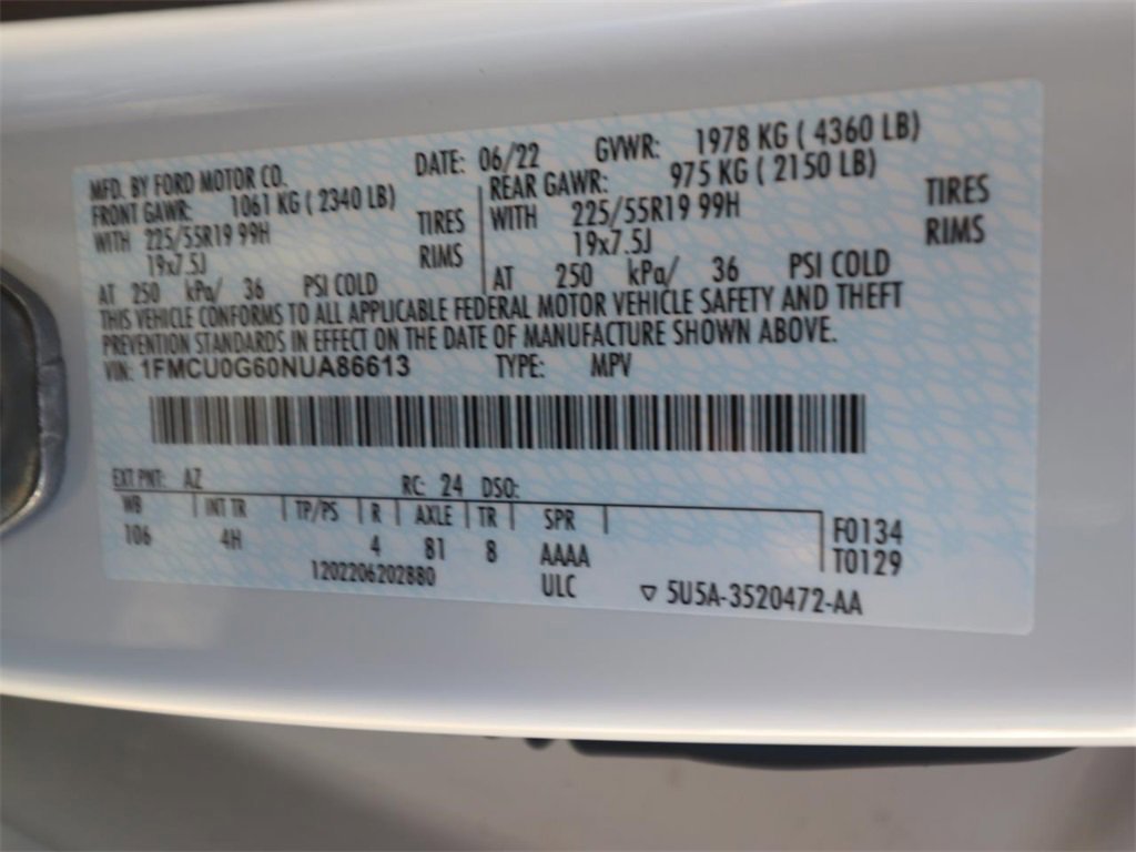 Certified 2022 Ford Escape SE w/ SE Sport Appearance Package image 22