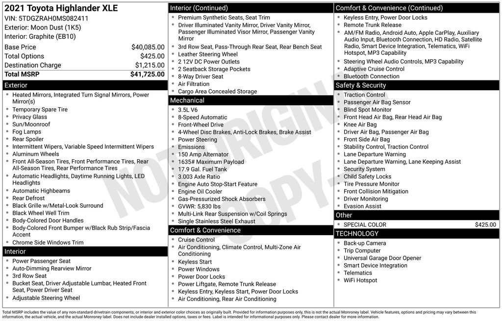 Used 2021 Toyota Highlander XLE FWD image 5