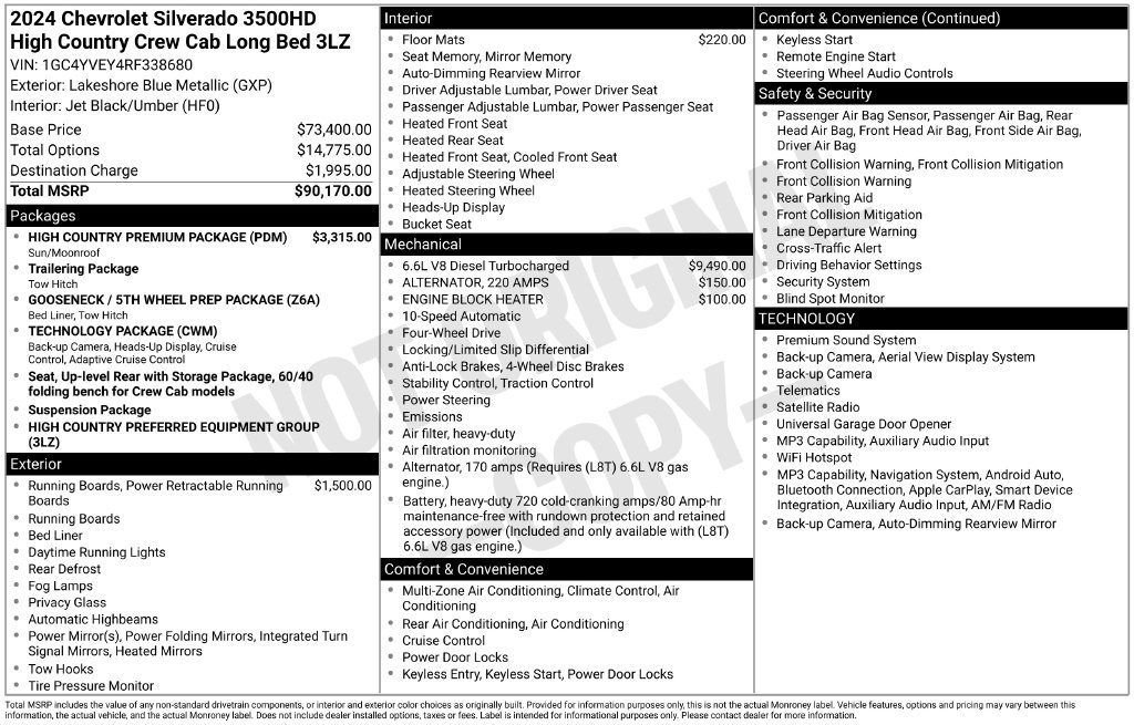 Used 2024 Chevrolet Silverado 3500 High Country w/ High Country Premium Package AWD/4WD image 38