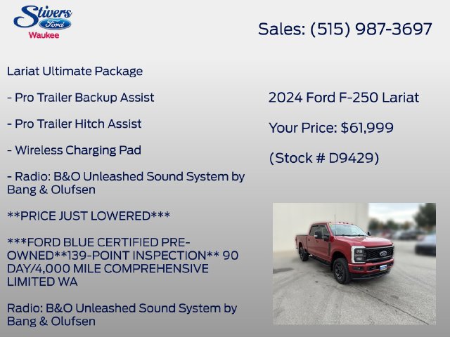 Certified 2024 Ford F250 Lariat w/ Lariat Ultimate Package AWD/4WD image 22