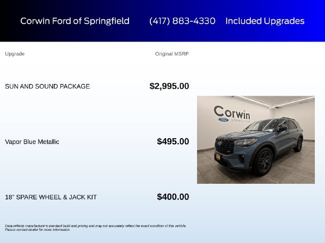 Certified 2025 Ford Explorer ST w/ Sun And Sound Package AWD/4WD image 6
