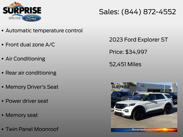 Certified 2023 Ford Explorer ST w/ Equipment Group 401A AWD/4WD image 38