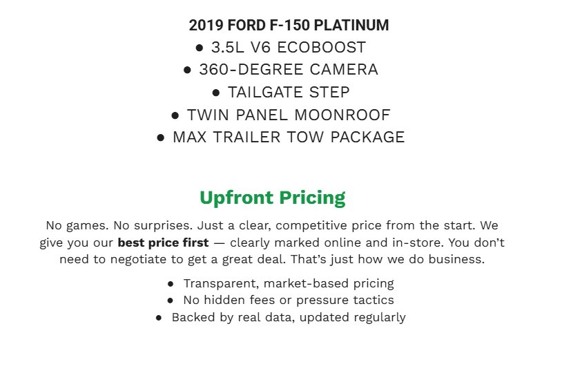 Certified 2019 Ford F150 Platinum w/ Equipment Group 701A Luxury AWD/4WD image 2