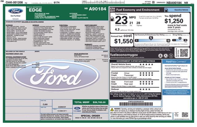Certified 2022 Ford Edge SE AWD/4WD image 34