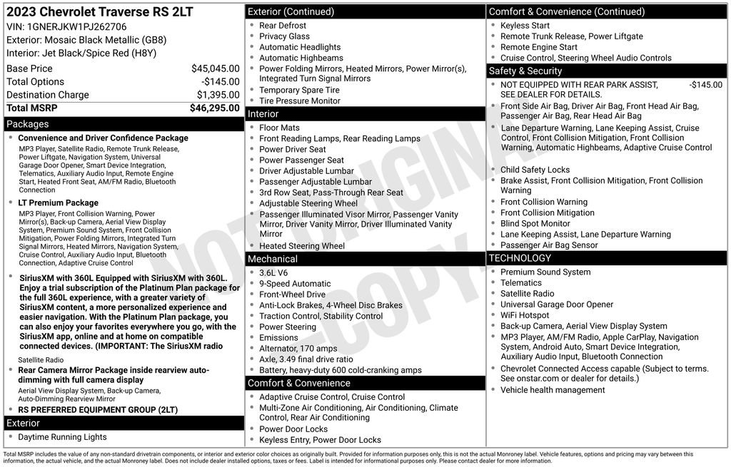 Used 2023 Chevrolet Traverse RS FWD image 5