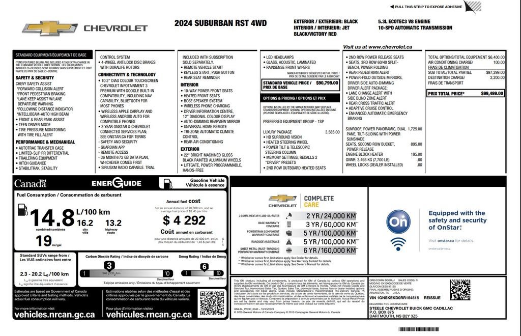 Used 2024 Chevrolet Suburban RST w/ Luxury Package AWD/4WD image 6