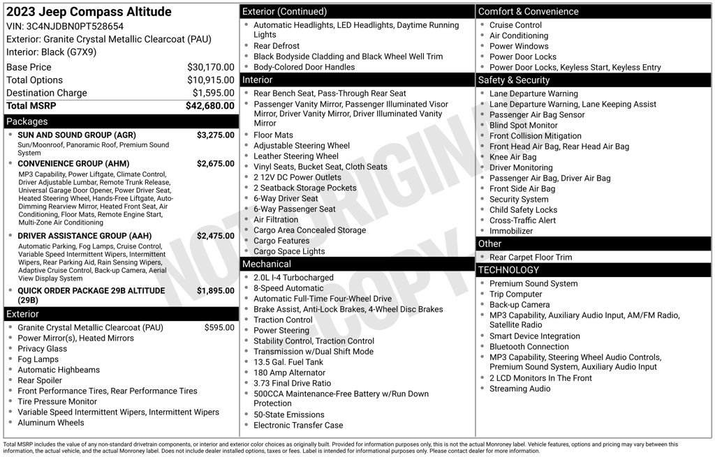 Used 2023 Jeep Compass Latitude w/ Sun and Sound Group AWD/4WD image 27