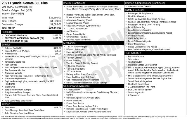 Used 2021 Hyundai Sonata SEL Plus w/ Cargo Package FWD image 38