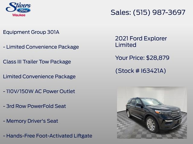 Certified 2021 Ford Explorer Limited w/ Equipment Group 301A AWD/4WD image 8