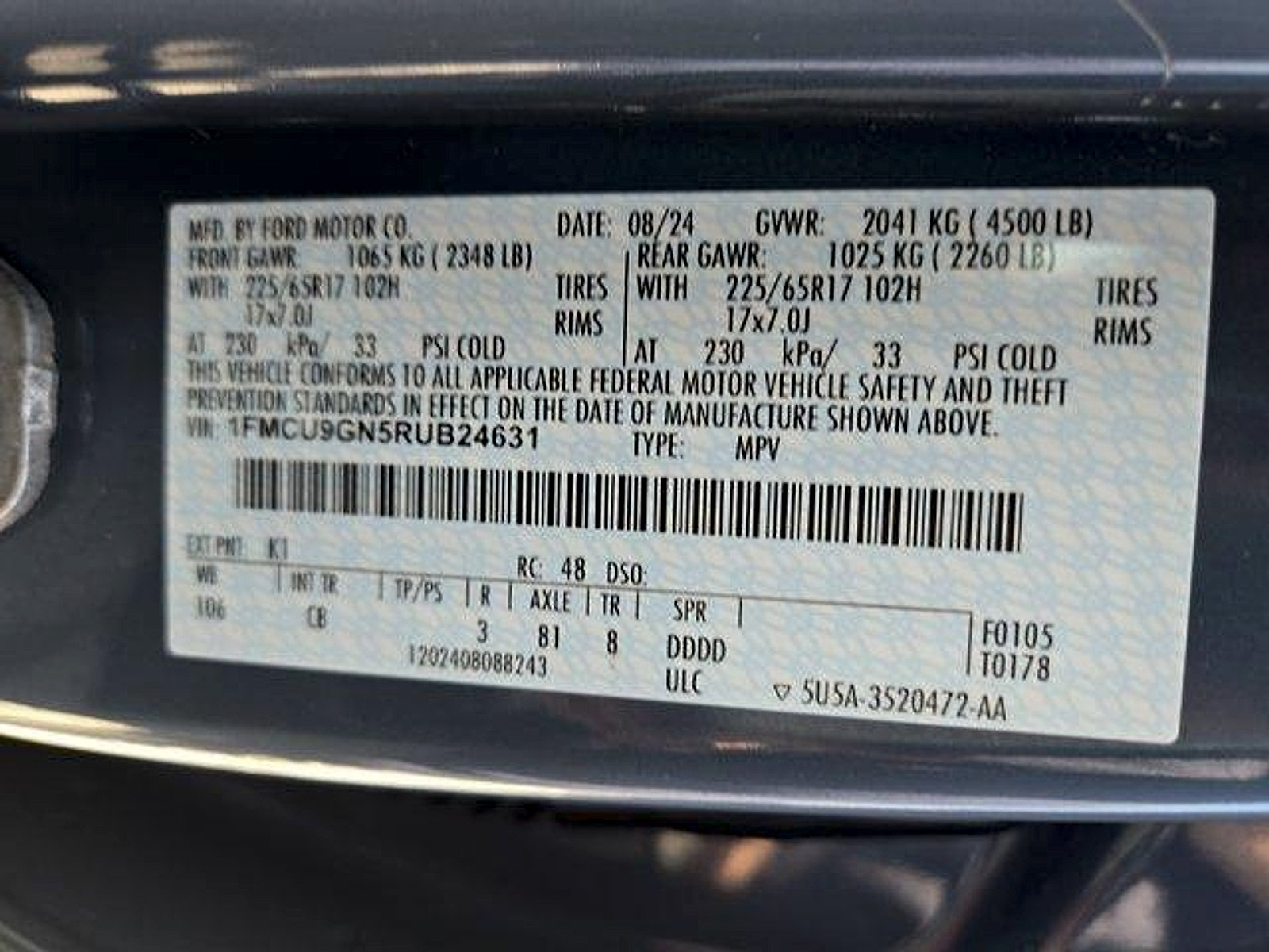 Certified 2024 Ford Escape Active AWD/4WD image 27