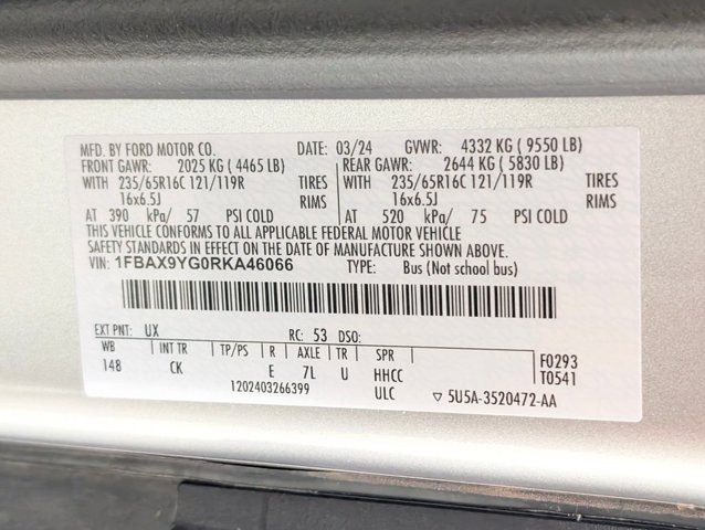 Certified 2024 Ford Transit 350 XLT AWD/4WD image 23