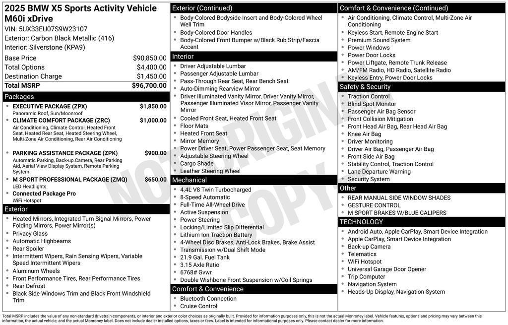 Used 2025 BMW X5 M60i w/ Executive Package AWD/4WD image 37