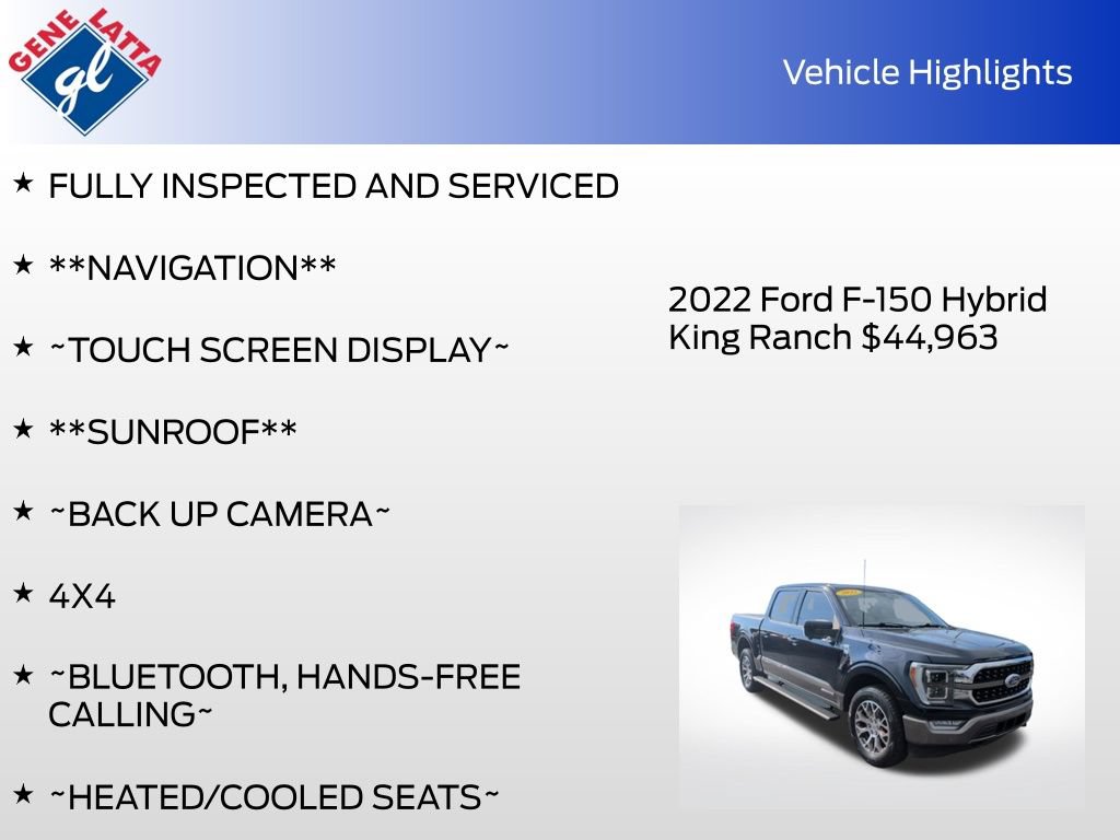 Certified 2022 Ford F150 King Ranch w/ Equipment Group 601A High AWD/4WD image 36