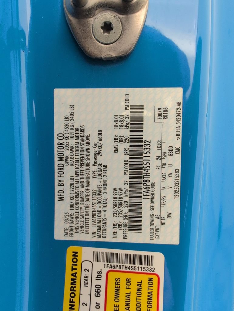 Certified 2025 Ford Mustang Coupe RWD image 40