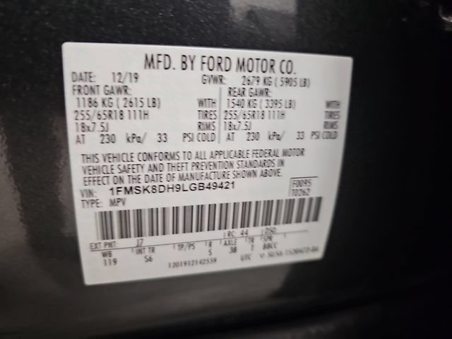 Certified 2020 Ford Explorer XLT w/ Equipment Group 202A AWD/4WD image 34