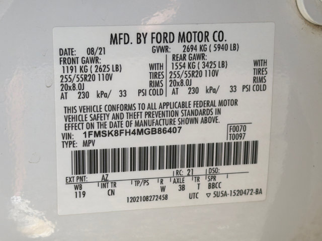 Certified 2021 Ford Explorer Limited w/ Equipment Group 301A AWD/4WD image 37