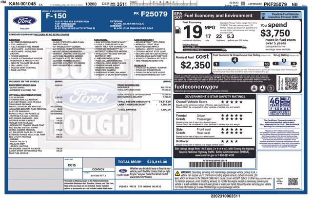 Certified 2023 Ford F150 Lariat w/ Equipment Group 502A High AWD/4WD image 22