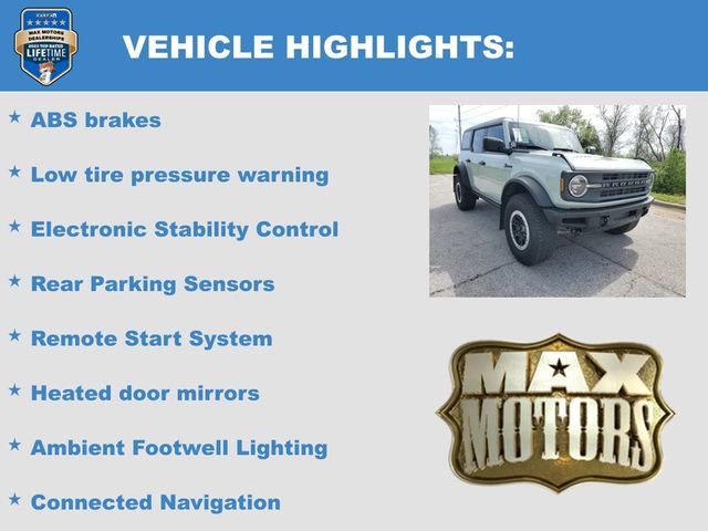 Certified 2023 Ford Bronco Black Diamond w/ Sasquatch Package AWD/4WD image 12