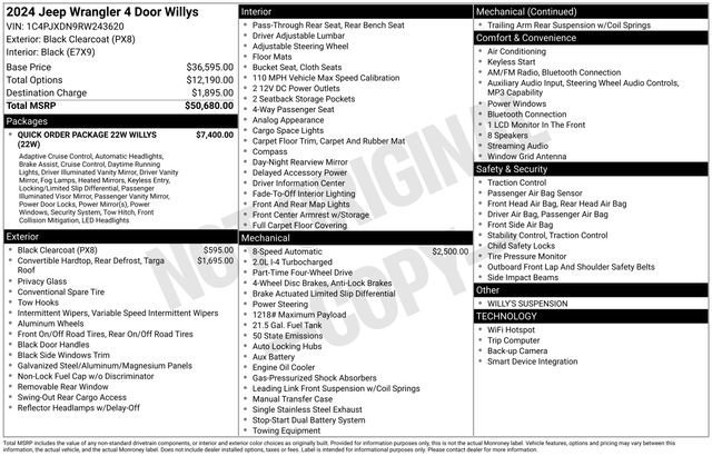 Used 2024 Jeep Wrangler Willys AWD/4WD image 46