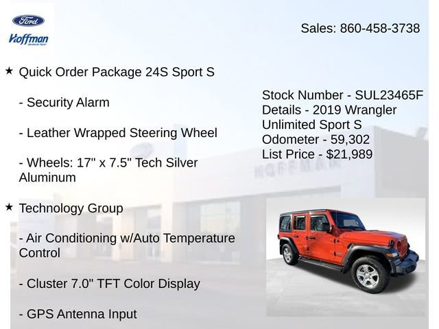 Used 2019 Jeep Wrangler Unlimited Sport S image 10