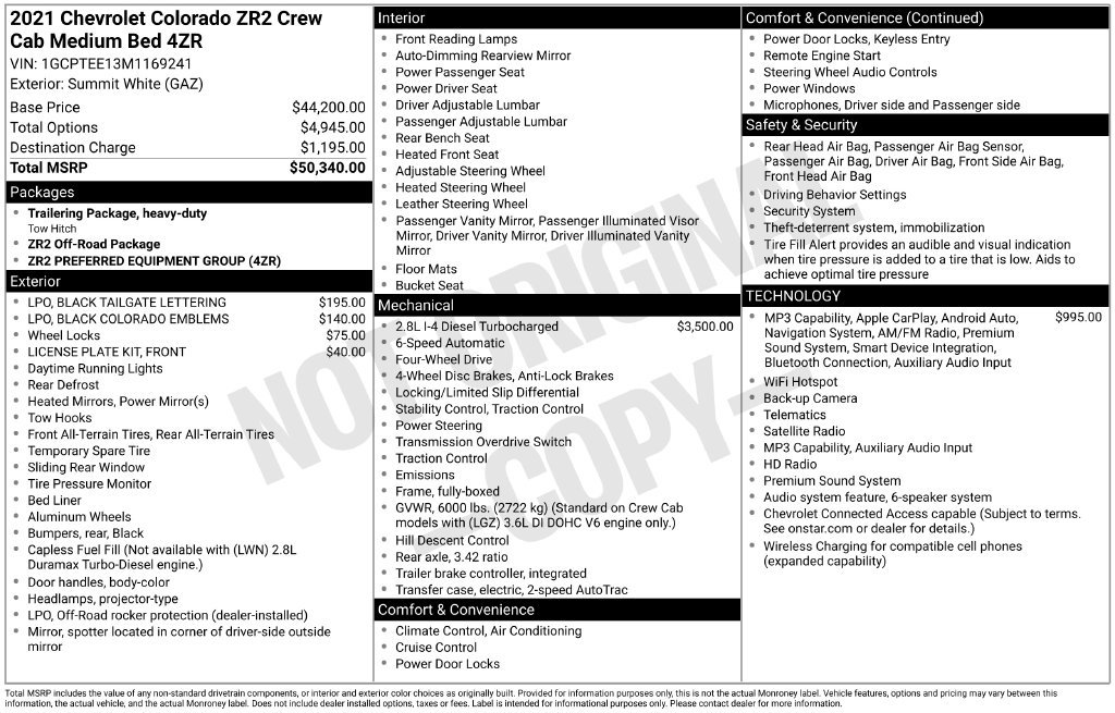 Used 2021 Chevrolet Colorado ZR2 AWD/4WD image 2