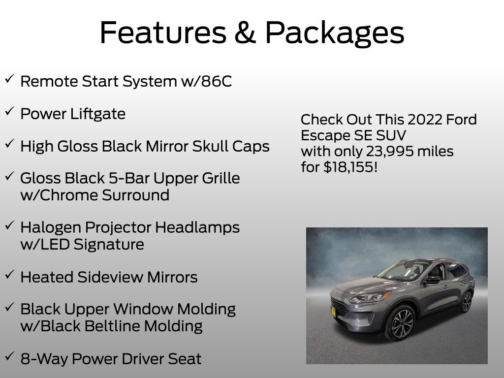 Certified 2022 Ford Escape SE w/ SE Sport Appearance Package AWD/4WD image 8