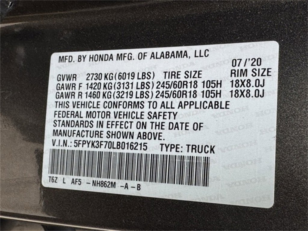 Used 2020 Honda Ridgeline RTL-E image 45