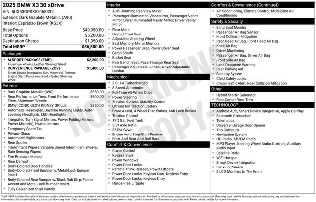 Used 2025 BMW X3 xDrive30i w/ M Sport Package AWD/4WD image 38