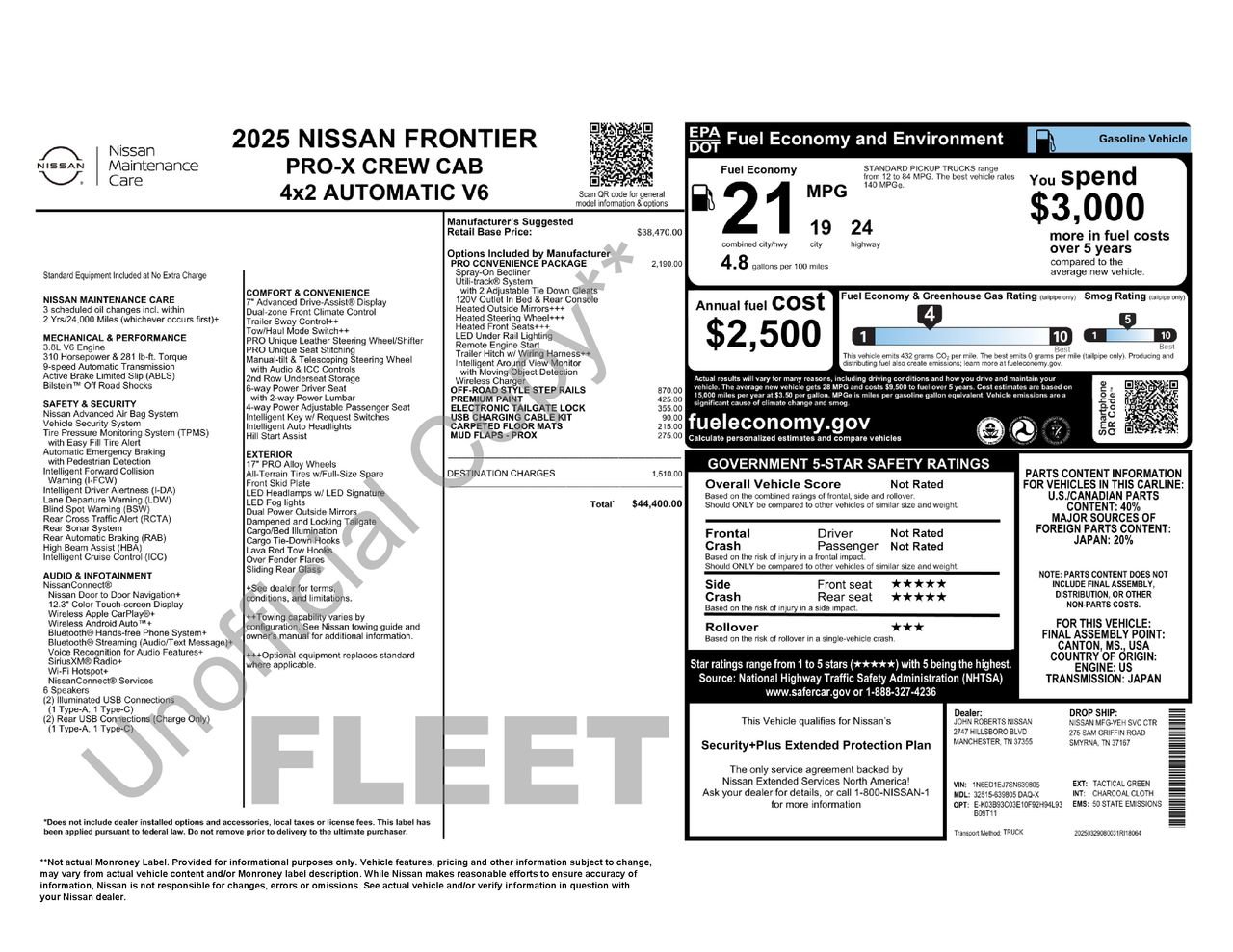 Used 2025 Nissan Frontier Pro-X w/ Pro Convenience Package RWD image 53