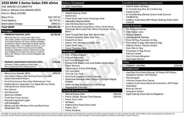 Used 2020 BMW 330i xDrive 330i xDrive w/ Premium Package image 37