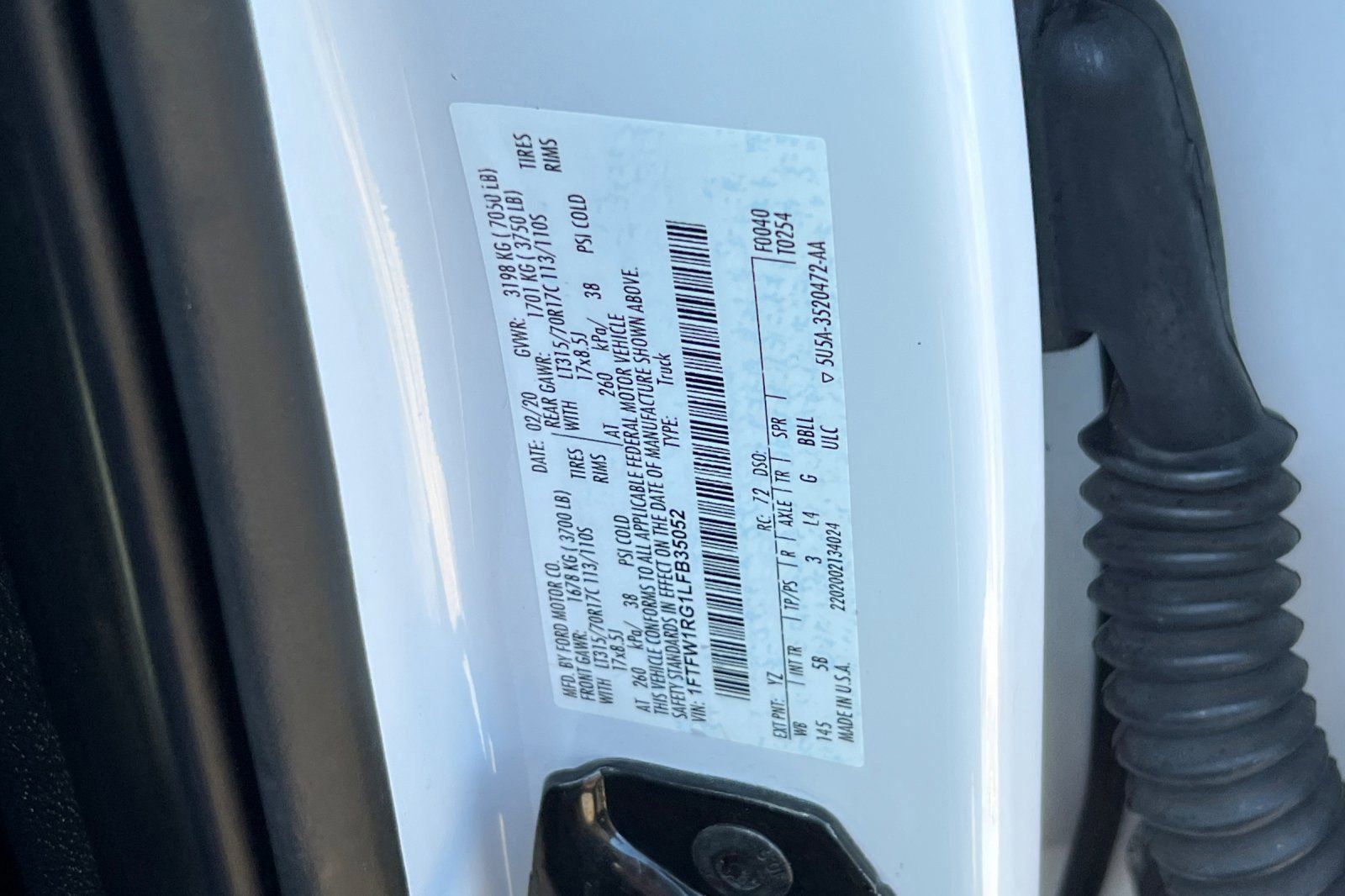 Certified 2020 Ford F150 Raptor w/ Equipment Group 802A Luxury image 28