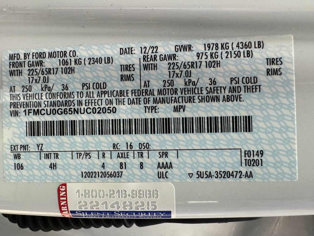 Certified 2022 Ford Escape SE w/ Convenience Package FWD image 32