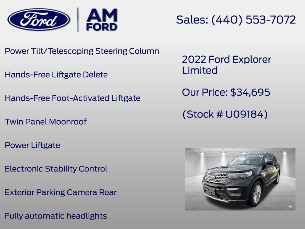Certified 2022 Ford Explorer Limited w/ Equipment Group 301A AWD/4WD image 20