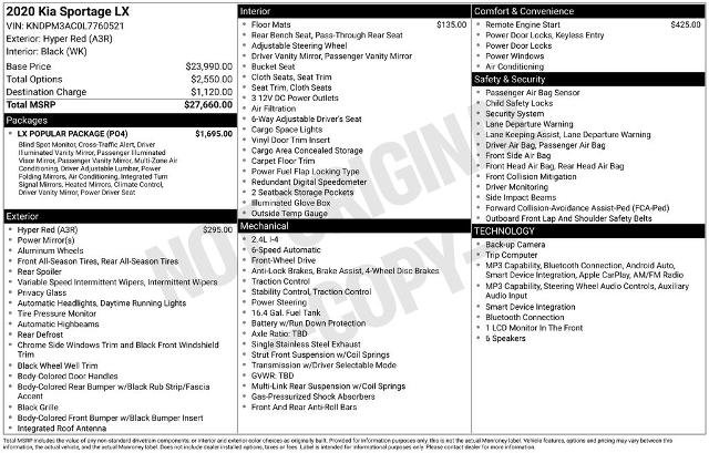 Used 2020 Kia Sportage LX w/ LX Popular Package FWD image 9
