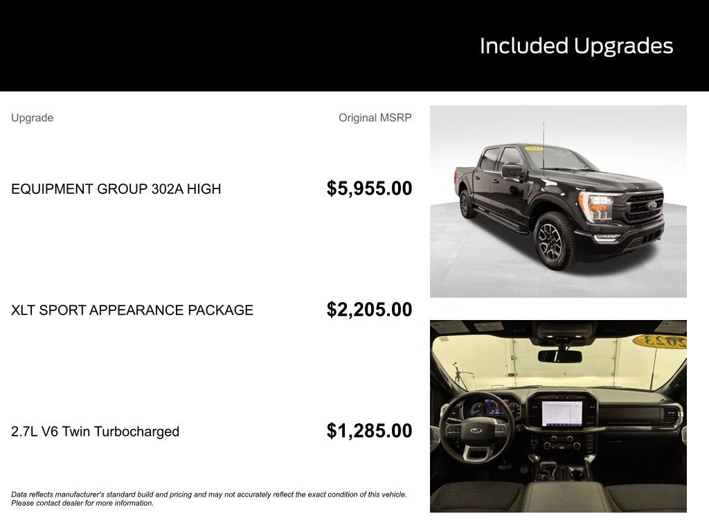 Certified 2023 Ford F150 XLT w/ Equipment Group 302A High image 3