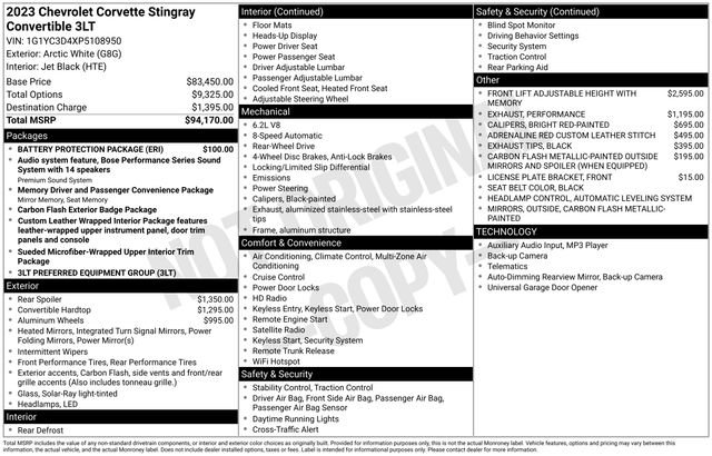 Used 2023 Chevrolet Corvette Stingray w/ Battery Protection Package image 34