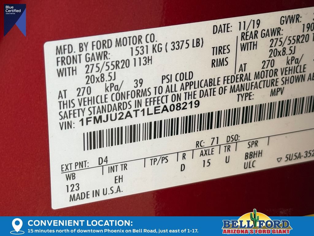 Certified 2020 Ford Expedition Limited w/ Equipment Group 301A AWD/4WD image 35